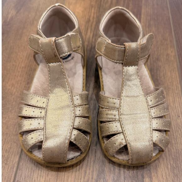 Livie & Luca Paz Gold Metallic Leather Sandals – Girls Size 11 - Picture 3 of 7